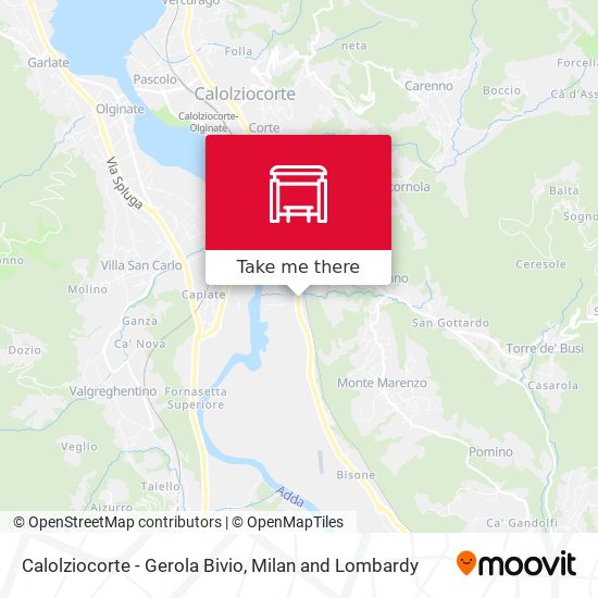 Calolziocorte - Gerola Bivio map