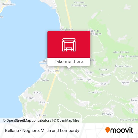 Bellano - Noghero map
