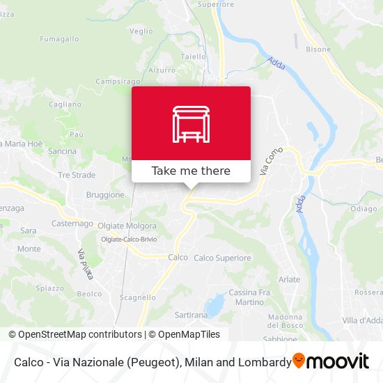 Calco - Via Nazionale (Peugeot) map