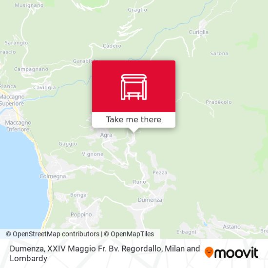 Dumenza, XXIV Maggio Fr. Bv. Regordallo map