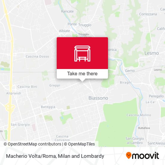 Macherio Volta/Roma map