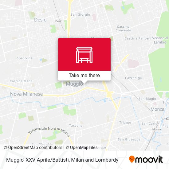 Muggio' XXV Aprile/Battisti map