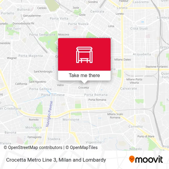 Crocetta Metro Line 3 map