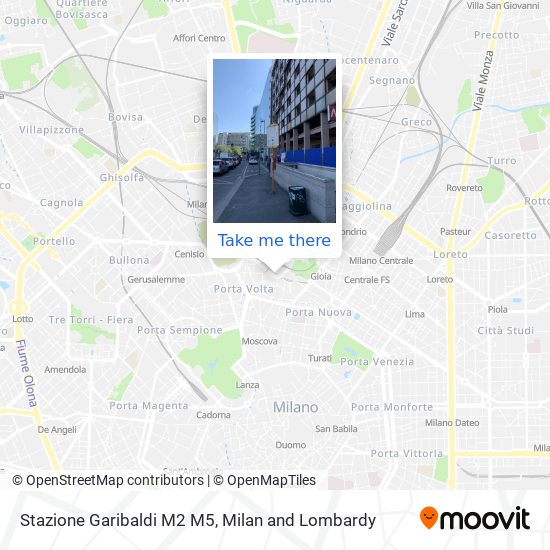 Stazione Garibaldi M2 M5 map
