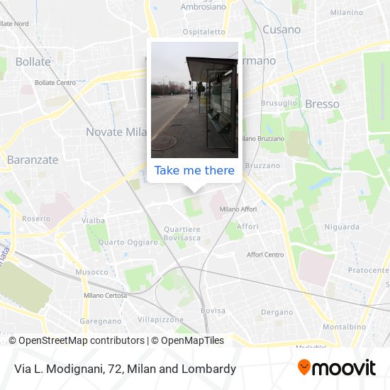 Via L. Modignani, 72 map