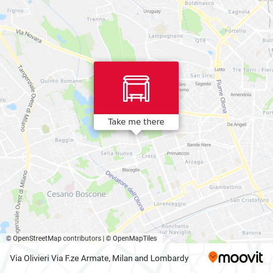 Via Olivieri Via F.ze Armate map