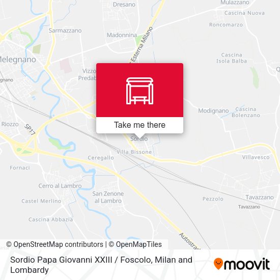 Sordio Papa Giovanni XXIII / Foscolo map