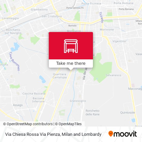 Via Chiesa Rossa Via Pienza map