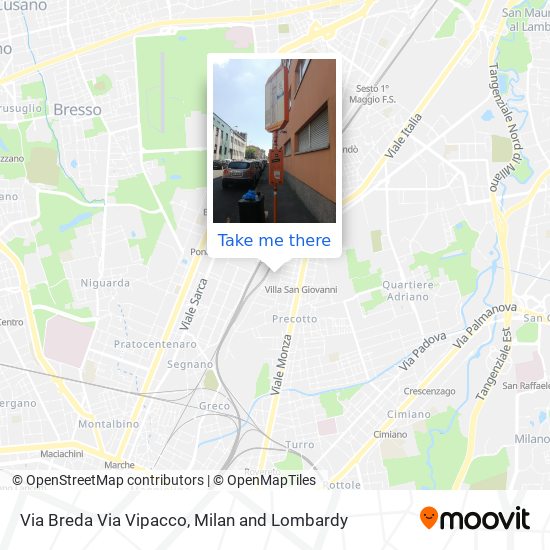 Via Breda Via Vipacco map
