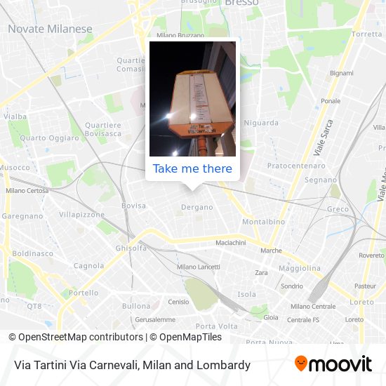 Via Tartini Via Carnevali map
