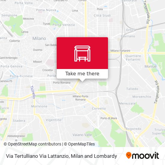 Via Tertulliano Via Lattanzio map