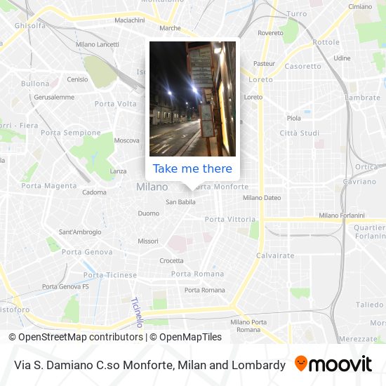 Via S. Damiano C.so Monforte map
