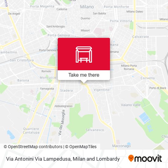 Via Antonini Via Lampedusa map