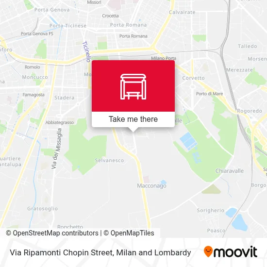 Via Ripamonti Chopin Street map