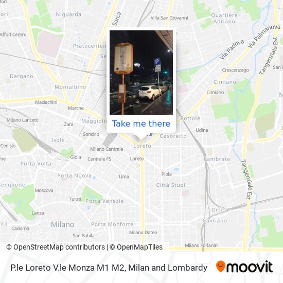 P.le Loreto V.le Monza M1 M2 map