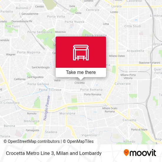 Crocetta Metro Line 3 map