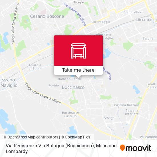 Via Resistenza Via Bologna (Buccinasco) map