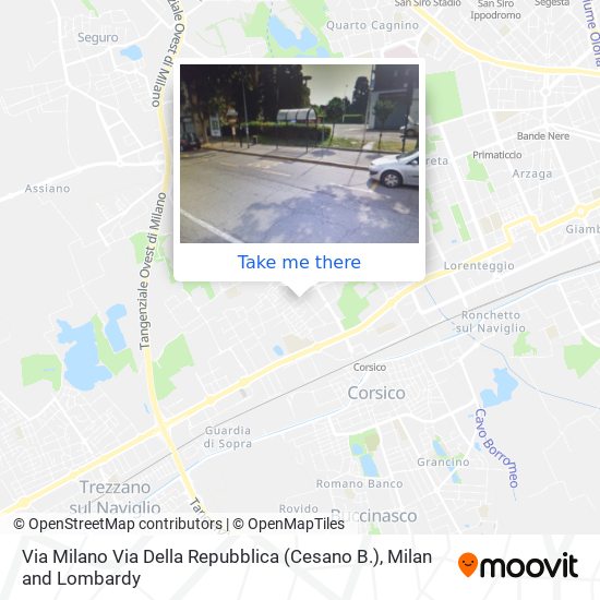 Via Milano Via Della Repubblica (Cesano B.) map