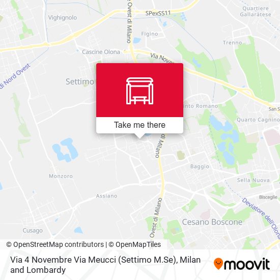Via 4 Novembre Via Meucci (Settimo M.Se) map