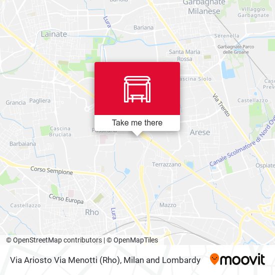 Via Ariosto Via Menotti (Rho) map