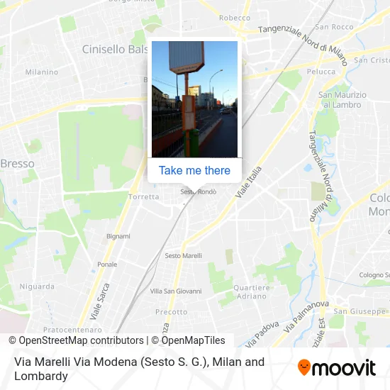 Marelli Street Modena Street (Sesto S. G.) map