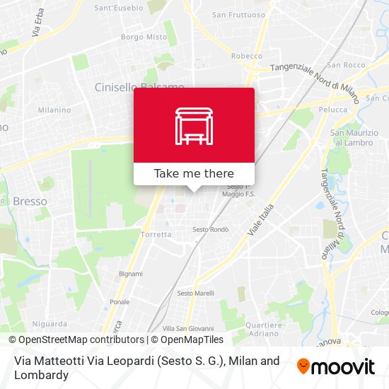 Via Matteotti Via Leopardi (Sesto S. G.) map