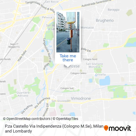 P.za Castello Via Indipendenza (Cologno M.Se) map