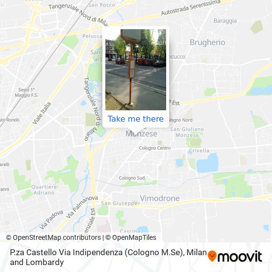 P.za Castello Via Indipendenza (Cologno M.Se) map