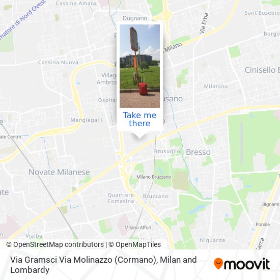 Via Gramsci Via Molinazzo (Cormano) map