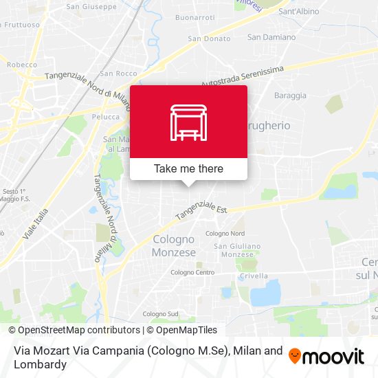 Via Mozart Via Campania (Cologno M.Se) map