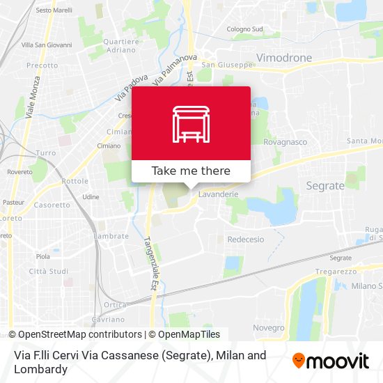 Via F.lli Cervi Via Cassanese (Segrate) map