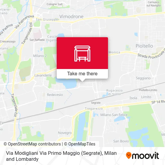 Via Modigliani Via Primo Maggio (Segrate) map