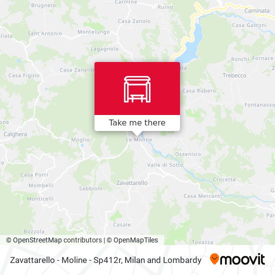 Zavattarello - Moline - Sp412r map