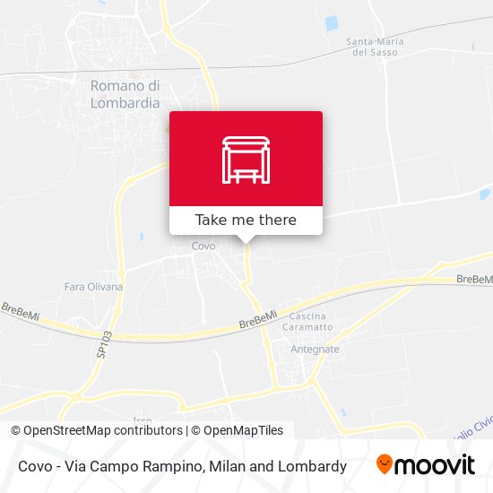 Covo - Via Campo Rampino map