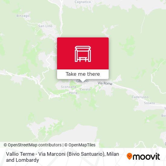 Vallio Terme - Via Marconi (Bivio Santuario) map