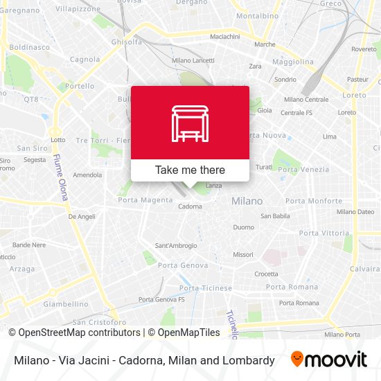 Milano -  Via Jacini - Cadorna map