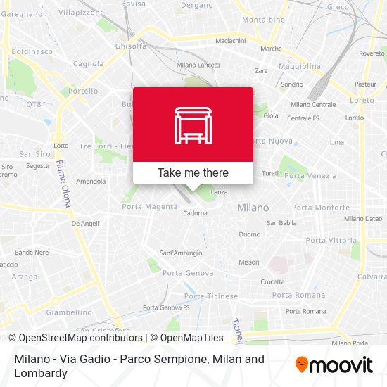 Milano -  Via Gadio - Parco Sempione map