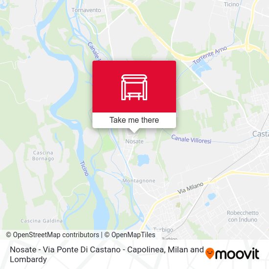Nosate -  Via Ponte Di Castano - Capolinea map