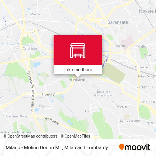 Milano -  Molino Dorino M1 map