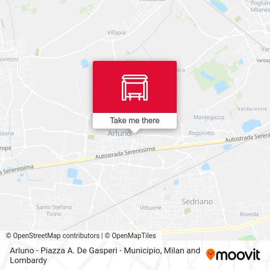 Arluno -  Piazza A. De Gasperi - Municipio map