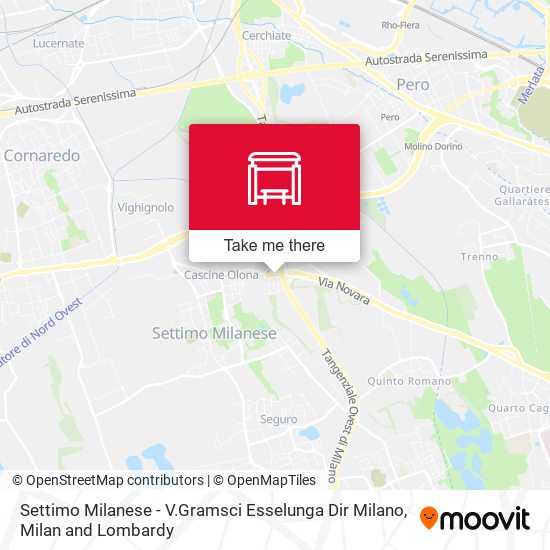 Settimo Milanese - V.Gramsci Esselunga Dir Milano map