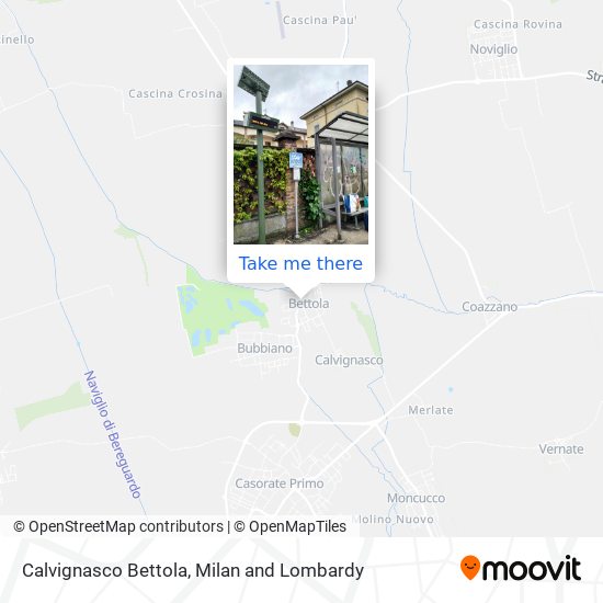 Calvignasco Bettola map