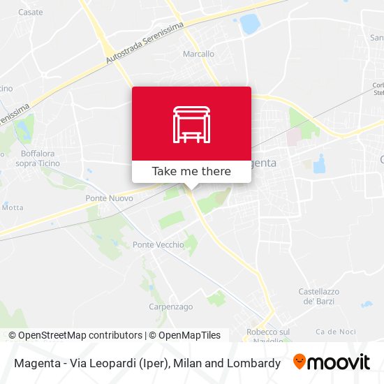 Magenta - Via Leopardi (Iper) map