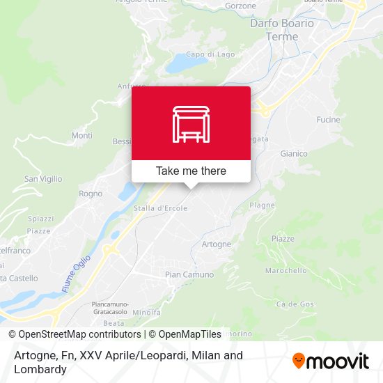 Artogne, Fn, XXV Aprile / Leopardi map