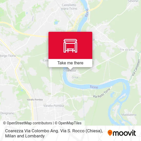 Coarezza Via Colombo Corner Via San Rocco (Church) map