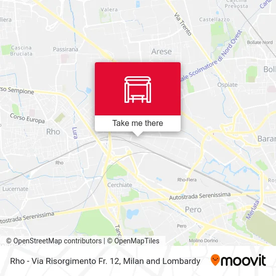Rho - Via Risorgimento Stop 12 map