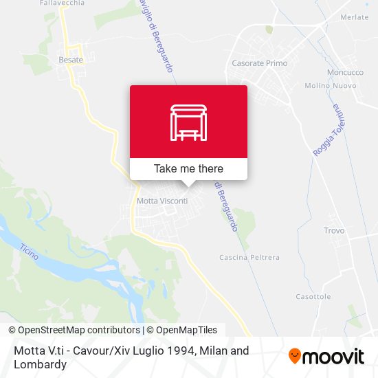 Motta V.ti - Cavour / Xiv Luglio 1994 map