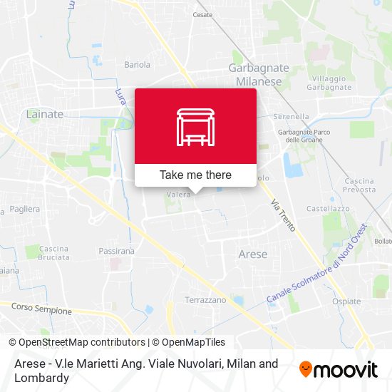 Arese - V.le Marietti Ang. Viale Nuvolari map