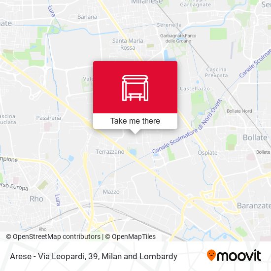 Arese - Via Leopardi, 39 map
