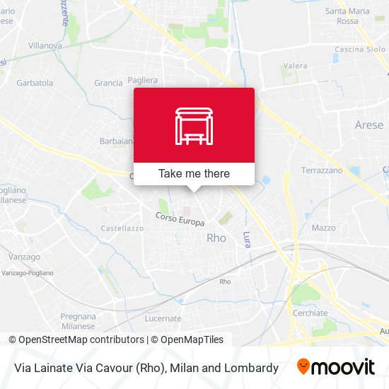 Via Lainate Via Cavour (Rho) map